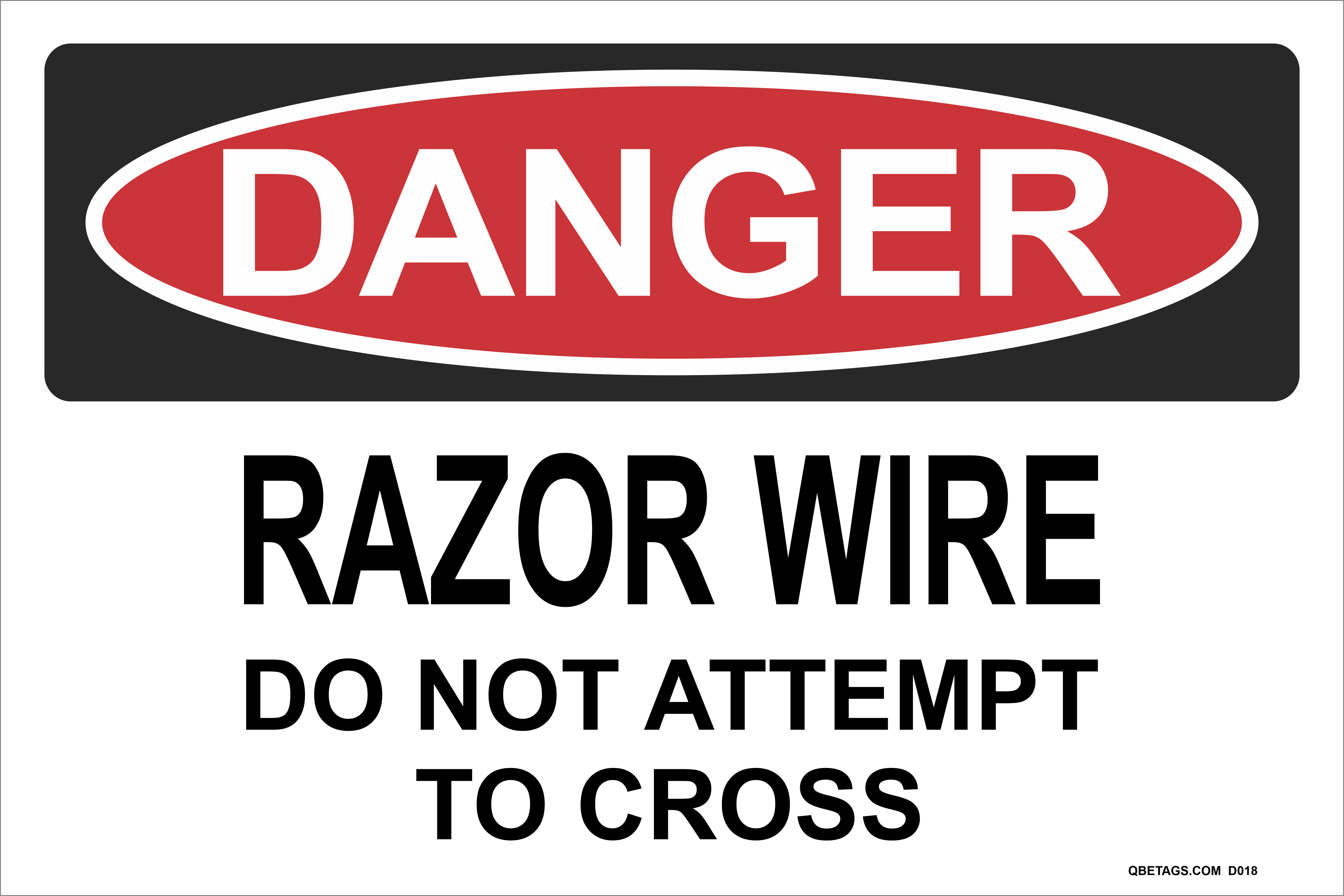 Danger: Protected By Razor Wire - Do Not Attempt To Cross