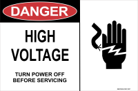 Danger: High Voltage - Turn Power Off Before Servicing