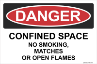 Danger: Confined Space - No Smoking, Matches Or Open Flames