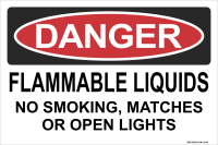 Danger: Flammable Liquids - No Smoking, Matches Or Open Lights