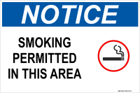 Notice: Smoking Permitted In This Area (with Symbol)