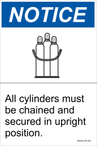 Notice: All Cylinders Must Be Chained And Secured In Upright Position