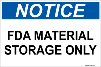 Notice: FDA Material Storage Only
