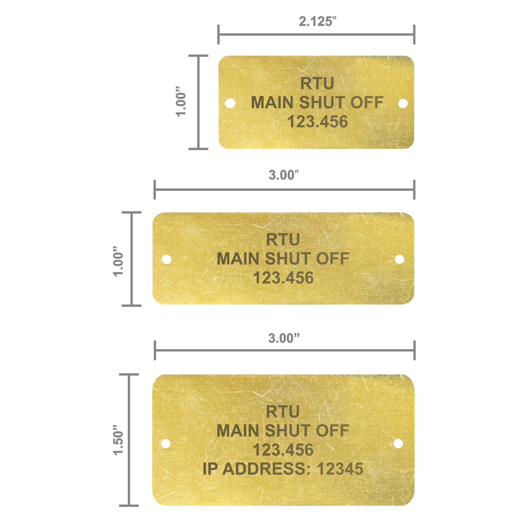 Marked Brass Tags QBE Tags
