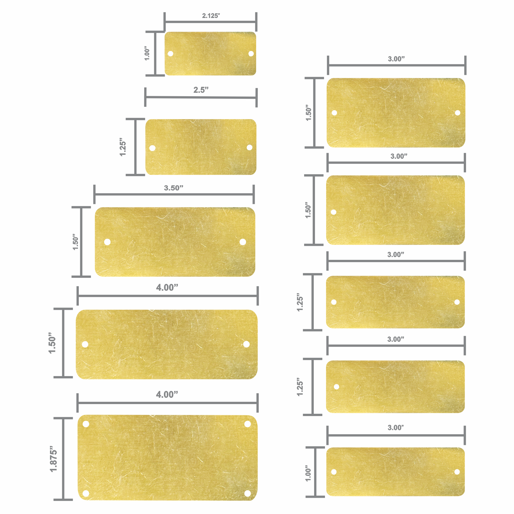 .036" Engraved Industrial Brass Tags - Image 2