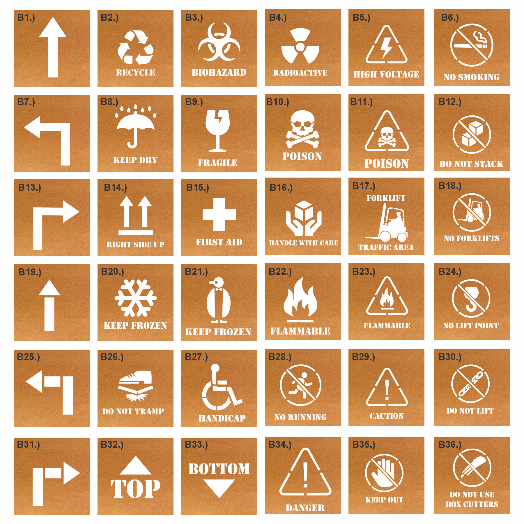 Oil Board Symbol Stencils - Image 2