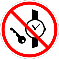 ISO Prohibited - P008 No Metallic Articles or Watches