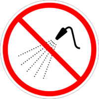 ISO Prohibited - P016 Do Not Spray With Water