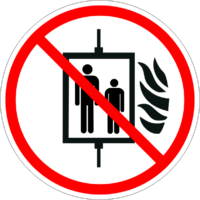 ISO P020 Do Not Use Elevator In The Event Of Fire