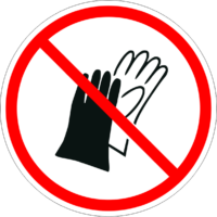 ISO Prohibited - P028 Do Not Wear Gloves