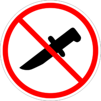 ISO Prohibited - No Knives Allowed
