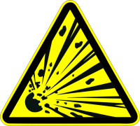 ISO Warning - W002 Warning: Explosive Material