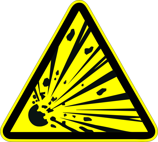 ISO Warning - W002 Warning: Explosive Material