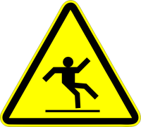 ISO Warning - W011 Slippery Surface