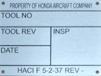 HondaJet Tag HACI F 5-2-37