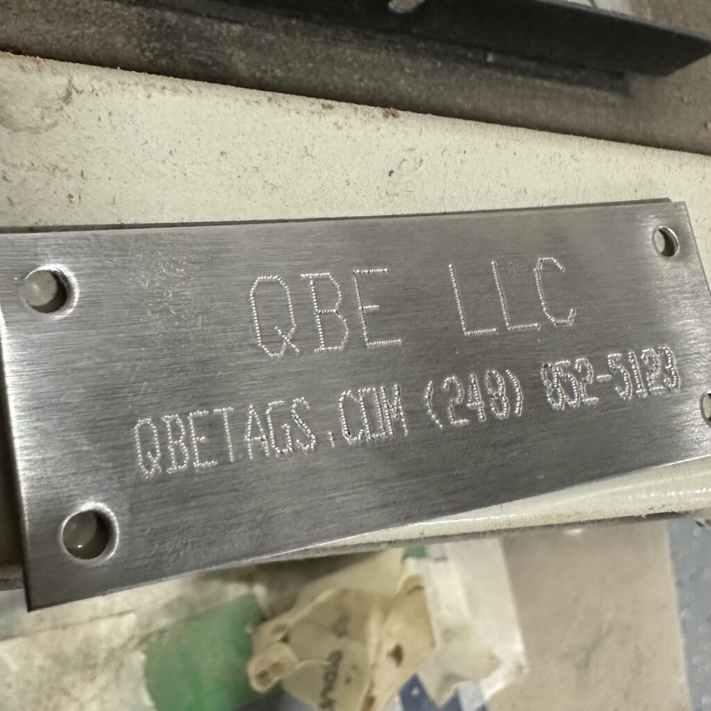 Dot peen marking for permanent industrial part identification