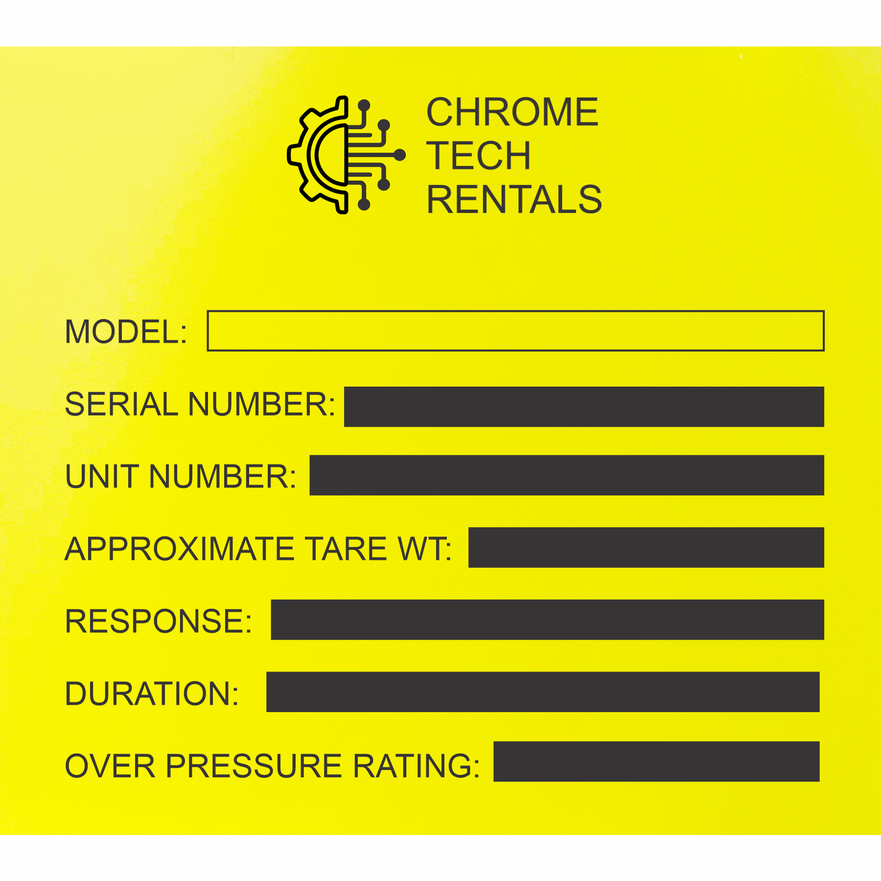 Custom engraved plastic industrial identification plate